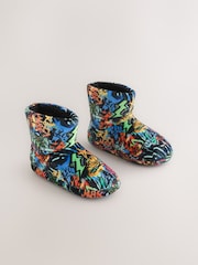 Bright Grafitti Fleece Slipper Boots - Image 1 of 5