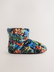 Bright Grafitti Fleece Slipper Boots - Image 2 of 5