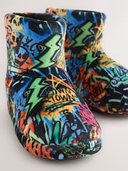 Bright Grafitti Fleece Slipper Boots - Image 3 of 5