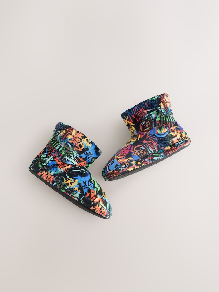 Bright Grafitti Fleece Slipper Boots - Image 5 of 5