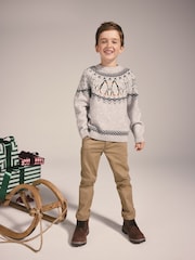 Charcoal Grey Fairisle Penguin Christmas Jumper (3mths-16yrs) - Image 2 of 9