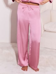 Vaaleanpunainen - Lipsy Satin Button Down Pyjamas Set - Kuva 4 / 5