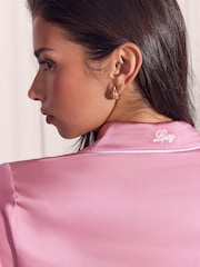 Vaaleanpunainen - Lipsy Satin Button Down Pyjamas Set - Kuva 5 / 5