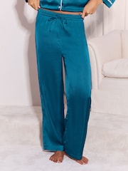 Sinivihreä Sininen - Lipsy Satin Button Down Pyjamas Set - Kuva 4 / 5