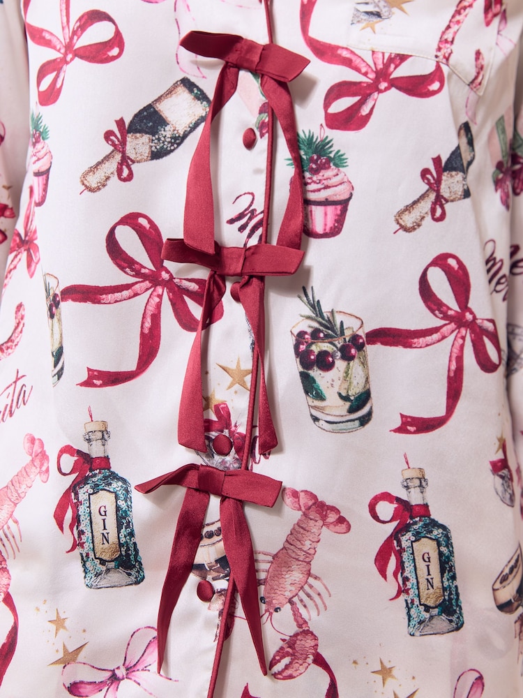 Lipsy Christmas Merry Margarita Satin Long Sleeve Pyjamas Set - Εικόνα 6 από 6 Lipsy Christmas Merry Margarita Satin Long Sleeve Pyjamas Set - Εικόνα 6 από 6