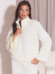 Lipsy Cream Cosy Loungewear Twosie Set - Image 2 of 5