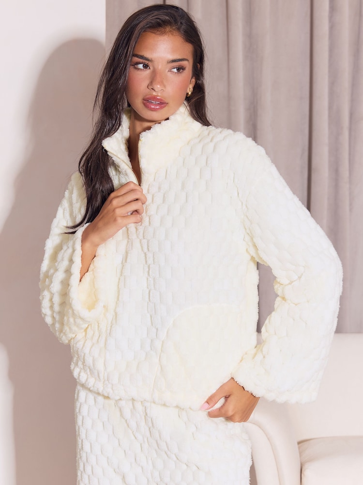 Lipsy Cream Cosy Loungewear Twosie Set - Image 2 of 5 Lipsy Cream Cosy Loungewear Twosie Set - Image 2 of 5
