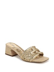 Sam Edelman Gold Waylon Weave Regular Fit Slides - Image 3 of 7