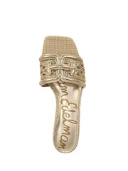 Sam Edelman Gold Waylon Weave Regular Fit Slides - Image 6 of 7