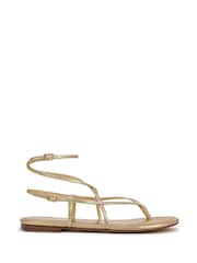 Sam Edelman Gold Tone Clarra Regular Fit Strappy Sandals - Image 1 of 7