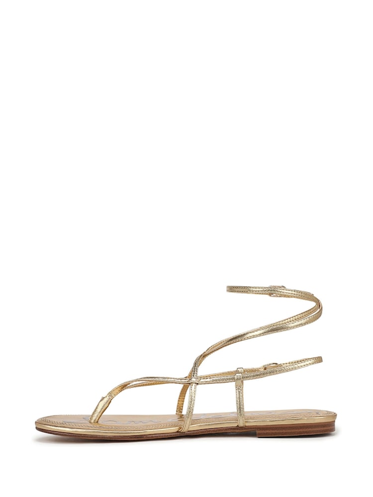 Sam Edelman Gold Tone Clarra Regular Fit Strappy Sandals - Image 2 of 7