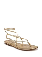 Sam Edelman Gold Tone Clarra Regular Fit Strappy Sandals - Image 3 of 7