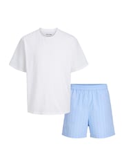 JACK & JONES Blue Short Sleeve T-Shirt And Short Lounge Set - Image 6 of 9