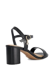 Dune London Black Leather Jaycie Block Heeled Sandals - Image 3 of 5