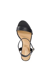 Dune London Black Leather Jaycie Block Heeled Sandals - Image 4 of 5