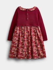 Jojo Maman Bébé Burgundy Red Cherry Knitted Combo Dress - Image 2 of 4