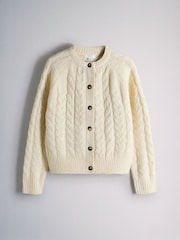The Set 2 Pack Crew Neck Cable Cardigans Cream/Taupe Brown - Image 3 of 5