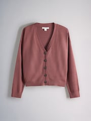 The Set 2 Pack Soft Knit V-Neck Cardigans Khaki Green/Clay Red - Image 2 of 5