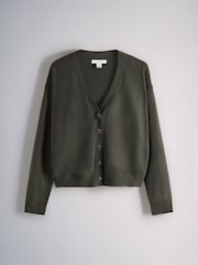 The Set 2 Pack Soft Knit V-Neck Cardigans Khaki Green/Clay Red - Image 3 of 5