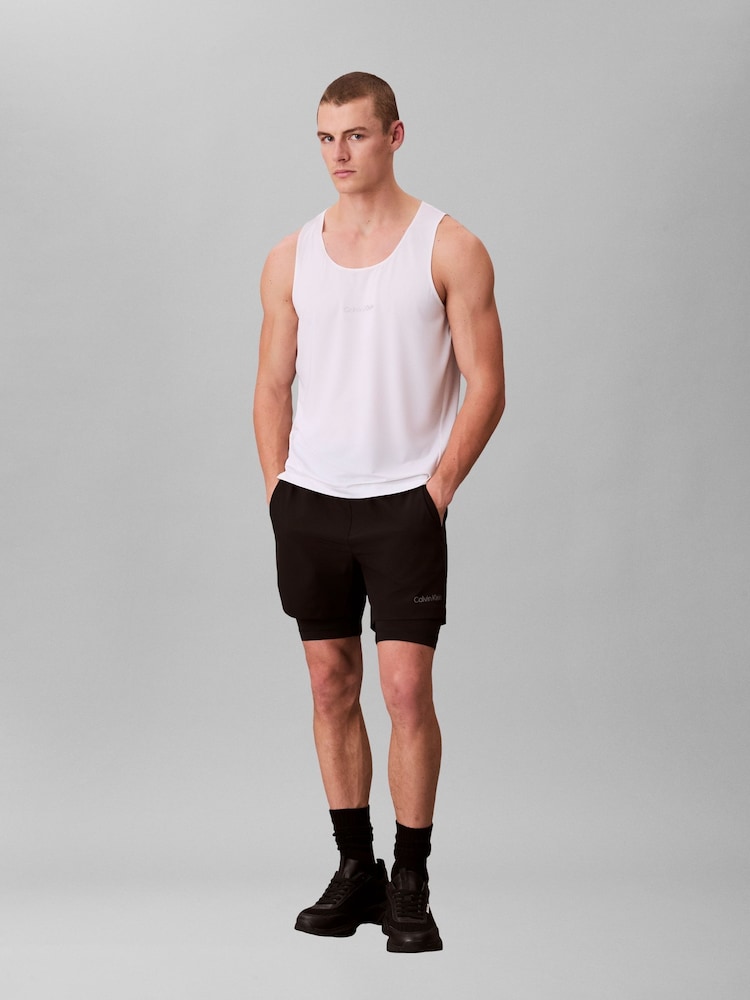 Calvin Klein White Mesh Knit Performance Vest - Image 1 of 6 Calvin Klein White Mesh Knit Performance Vest - Image 1 of 6