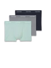 Calvin Klein Black Icon Cotton Stretch Relaxed Dart Trunks 3 Pack - Image 1 of 4