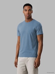 Calvin Klein Blue Short Sleeve Crew Neck T-Shirts 3 Pack - Image 3 of 4