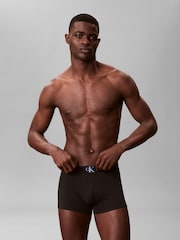 Calvin Klein Blue Cotton Stretch Trunks 3 Pack - Image 2 of 5