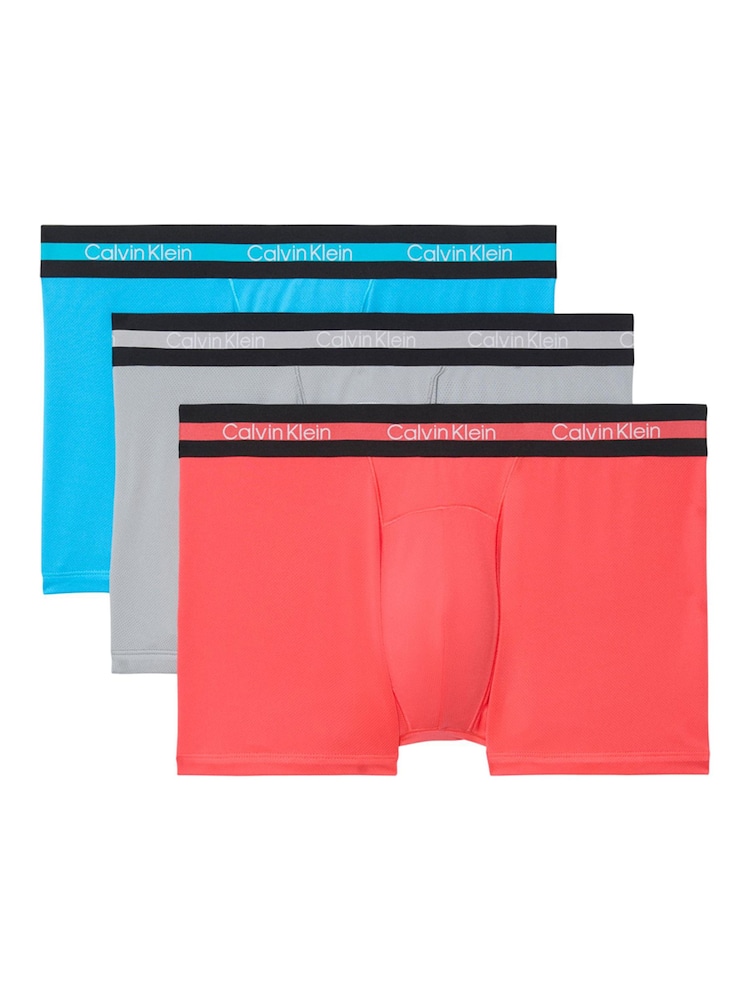 Calvin Klein Grey Icon Active Mesh Trunks 3 Pack - Image 1 of 1 Calvin Klein Grey Icon Active Mesh Trunks 3 Pack - Image 1 of 1