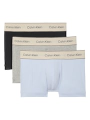 Calvin Klein Blue Heritage Cotton Stretch Trunks 3 Pack - Image 1 of 1