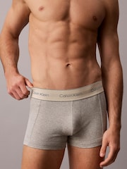 Calvin Klein Blue Heritage Cotton Stretch Trunks 3 Pack - Image 4 of 6