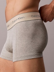 Calvin Klein Blue Heritage Cotton Stretch Trunks 3 Pack - Image 6 of 6