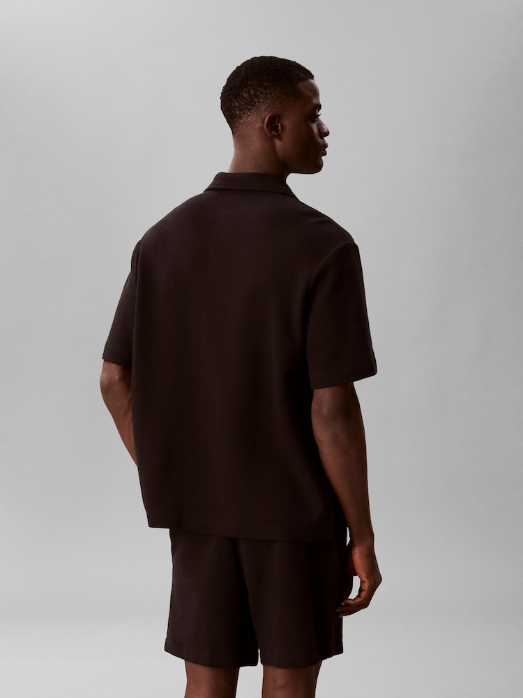 Calvin Klein Black Cotton Piqué Polo Shirt - Image 2 of 5