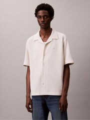 Calvin Klein Cream Polo Shirt - Cotton Polo Shirt - Image 1 of 6