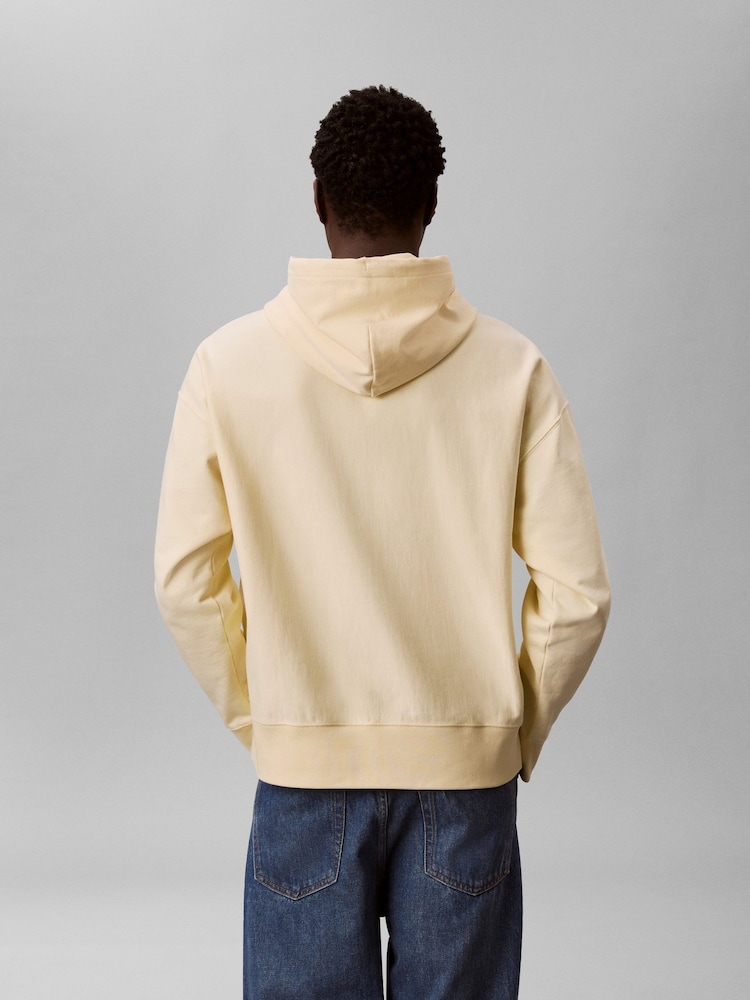 Calvin Klein Yellow Relaxed Cotton Terry Hoodie - Image 2 of 5