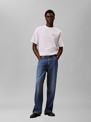 Calvin Klein White Relaxed Script Logo T-Shirt - Image 1 of 5