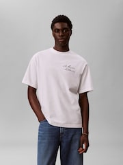Calvin Klein White Relaxed Script Logo T-Shirt - Image 2 of 5