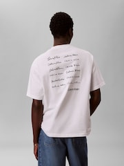 Calvin Klein White Relaxed Script Logo T-Shirt - Image 3 of 5