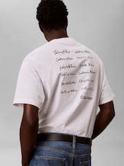 Calvin Klein White Relaxed Script Logo T-Shirt - Image 4 of 5