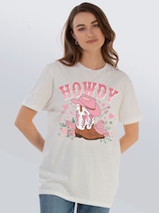 Brands In White Valentine's Day Howdy Boots T-Shirt - Image 1 of 5