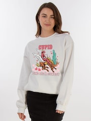 Brands In White Valentine's Day Cowboy Sweat Top - Image 1 of 5