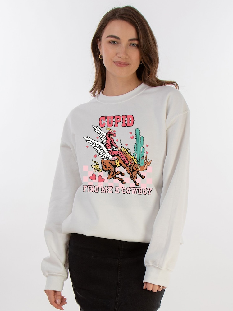 Brands In White Valentine's Day Cowboy Sweat Top - Image 1 of 5
