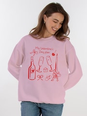 Brands In Pink Valentine's Day Plans Sweat Top - Image 1 of 5