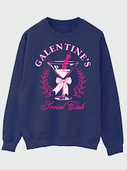 Brands In Blue Valentine's Day Galentine's Social Club Sweat Top - Image 3 of 5