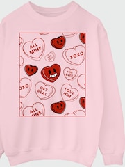 Brands In Pink Valentine's Day Hearts Doodle Sweat Top - Image 4 of 5