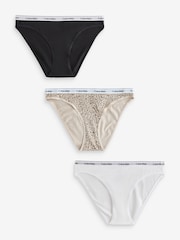 Calvin Klein Black Icon Logo Bikini Briefs 3 Pack - Image 1 of 4