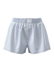 Calvin Klein Blue Cotton Poplin Pyjama Shorts - Image 2 of 2