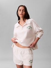 Calvin Klein Cream Cotton Heritage Logo Pyjama Top - Image 1 of 6