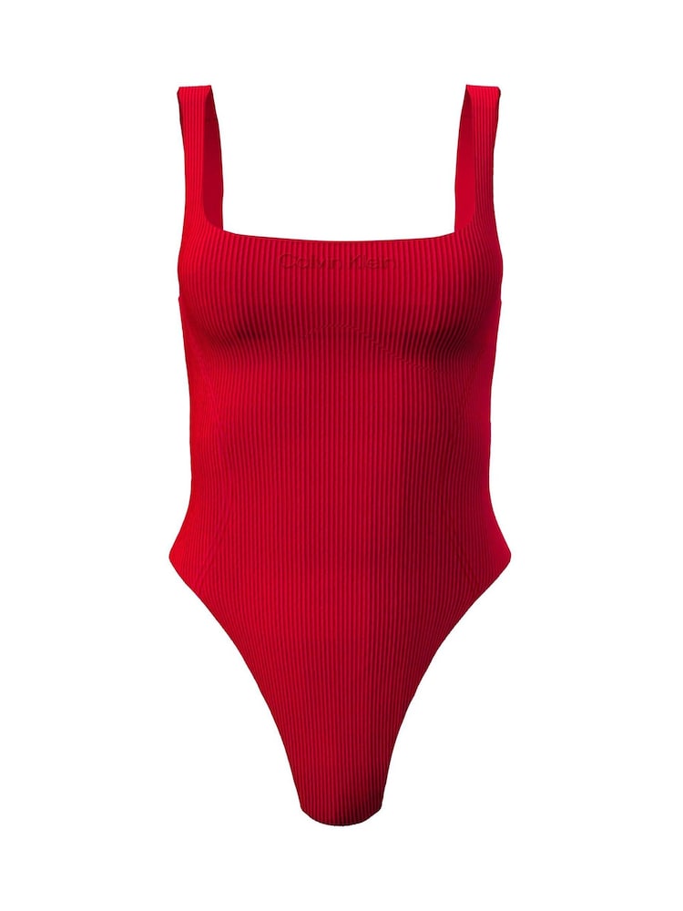 Calvin Klein Red Strapless One Piece Swimsuit - Image 5 of 5 Calvin Klein Red Strapless One Piece Swimsuit - Image 5 of 5