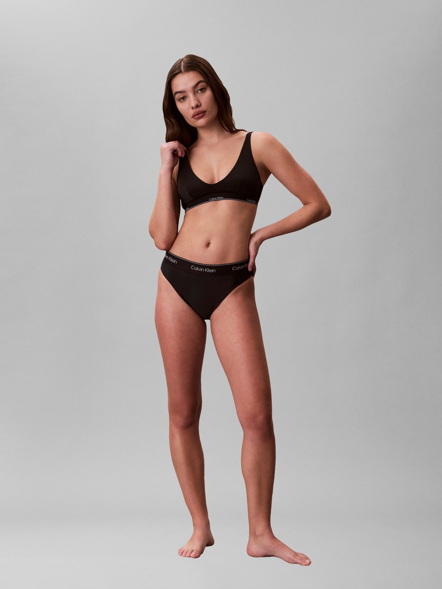 Calvin Klein Women's Black Halter Bralette Bikini Top
