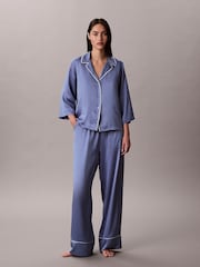 Calvin Klein Blue Satin Lounge Pants - Image 1 of 1